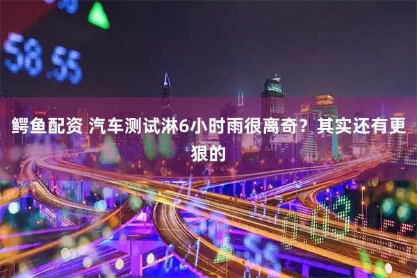 鳄鱼配资 汽车测试淋6小时雨很离奇？其实还有更狠的